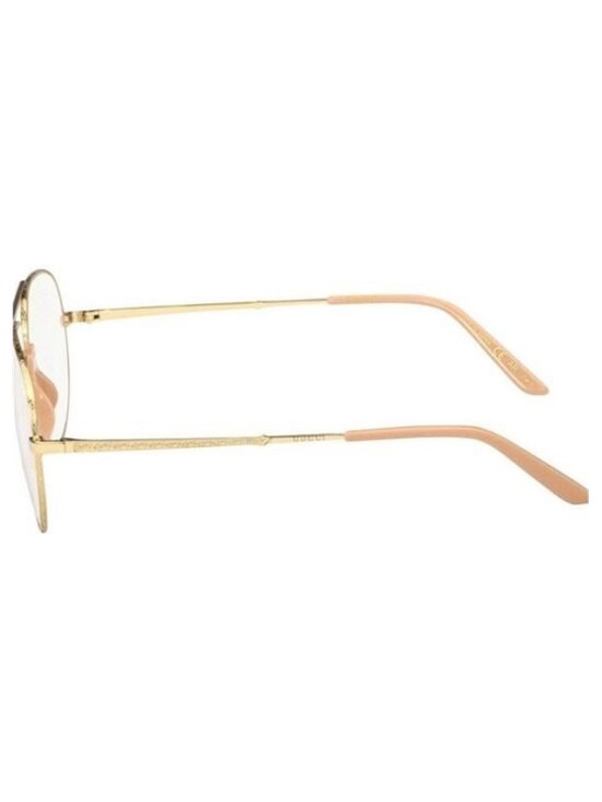 New GUCCI UNISEX AVIATOR GOLD GOLD TRANSPARENT SUNGLASSES GG0432S-30006312-001 main image 12